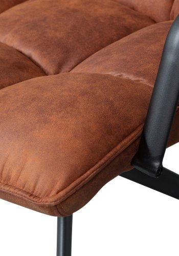 WOOOD Jouke drejestol, m. armln - cognac PU og sort metal