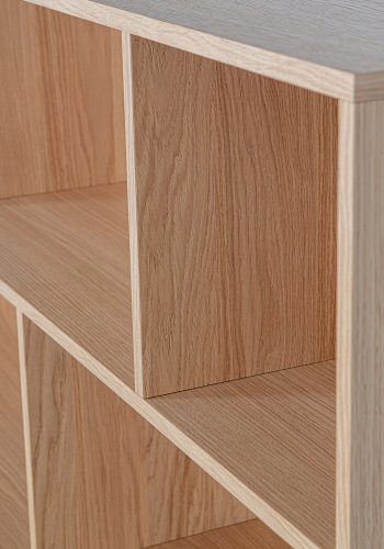 WOOOD EXCLUSIVE New Gravure skab, m. 4 push to open lger og hylder - natur egefinér og sort metal