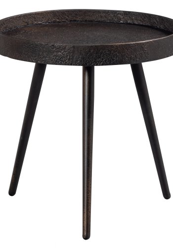 BEPUREHOME Bounds sidebord M, rund - antik guld krydsfinér og metal (41)