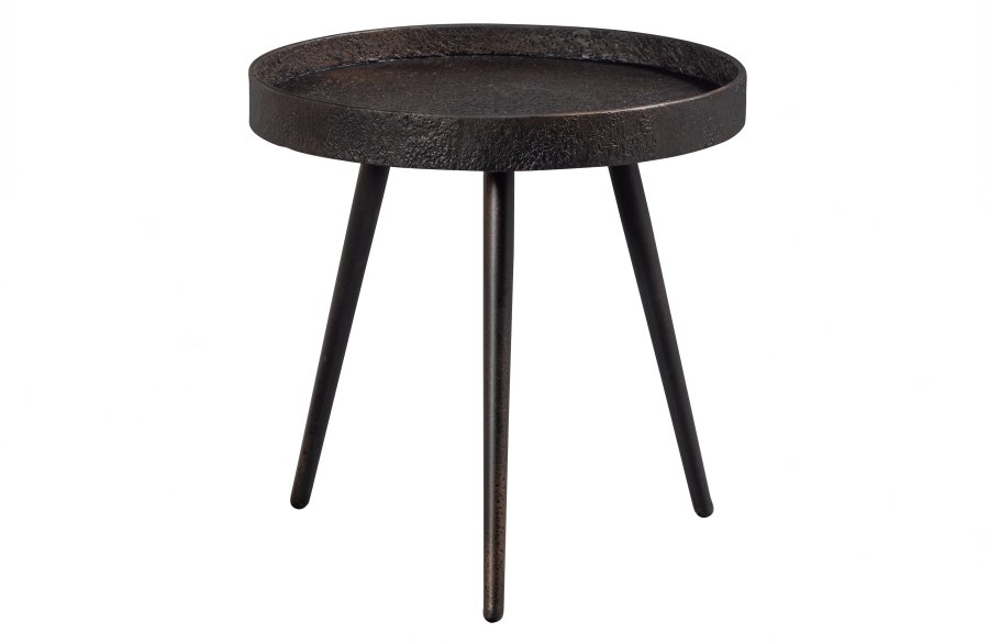 BEPUREHOME Bounds sidebord M, rund - antik guld krydsfinér og metal (41)