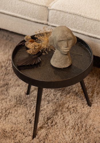 BEPUREHOME Bounds sidebord M, rund - antik guld krydsfinér og metal (41)