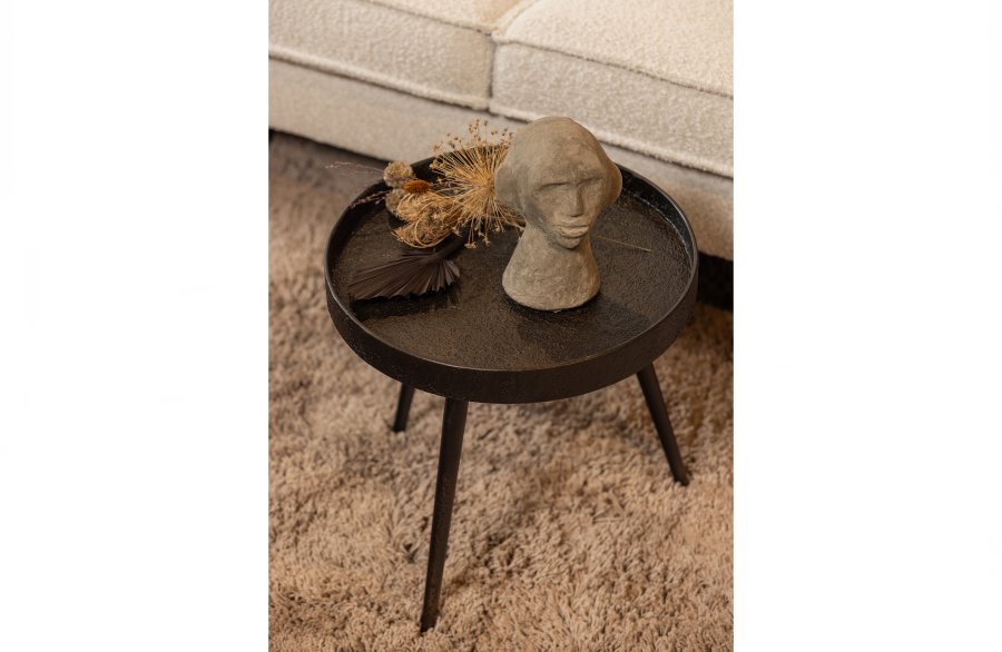 BEPUREHOME Bounds sidebord M, rund - antik guld krydsfinér og metal (41)