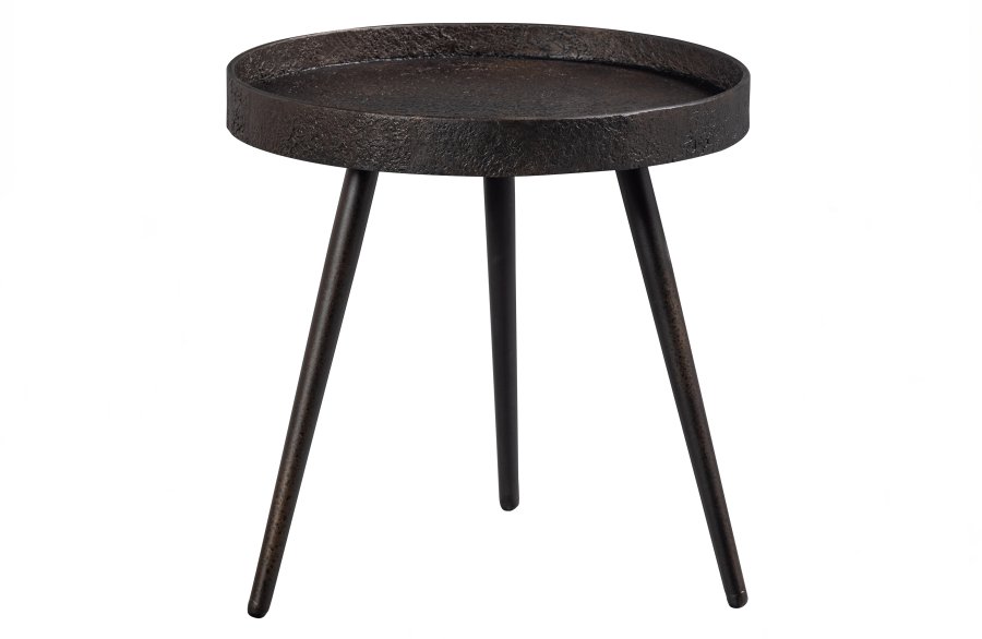 BEPUREHOME Bounds sidebord M, rund - antik guld krydsfinér og metal (41)