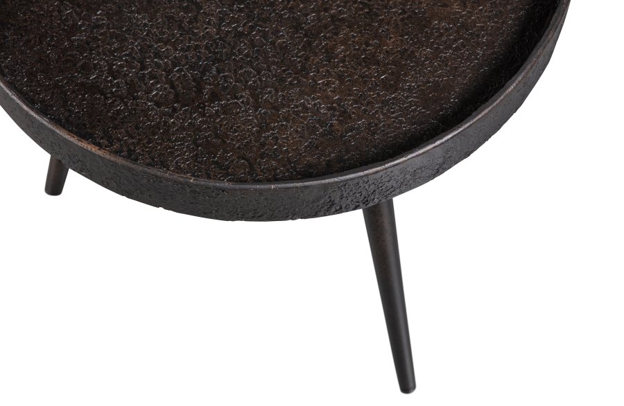 BEPUREHOME Bounds sidebord M, rund - antik guld krydsfinér og metal (41)