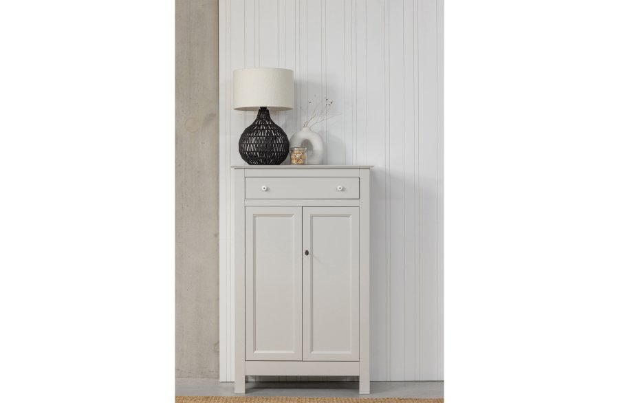 WOOOD Eva skab, m. 2 lger, 1 skuffe og 2 hylder - tget gr fyrretr