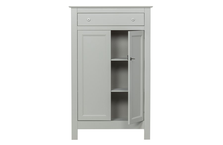 WOOOD Eva skab, m. 2 lger, 1 skuffe og 2 hylder - tget gr fyrretr