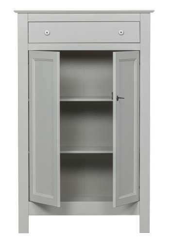 WOOOD Eva skab, m. 2 lger, 1 skuffe og 2 hylder - tget gr fyrretr