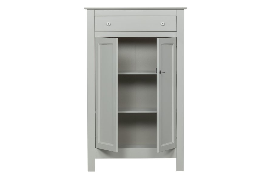 WOOOD Eva skab, m. 2 lger, 1 skuffe og 2 hylder - tget gr fyrretr