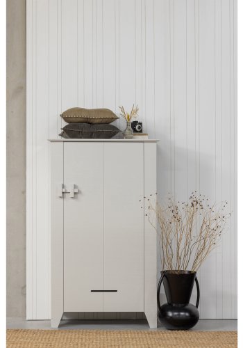 WOOOD Gus bondeskab, m. 1 lge og 3 hylder - tget lysegr fyrretr