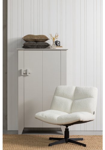 WOOOD Gus bondeskab, m. 1 lge og 3 hylder - tget lysegr fyrretr