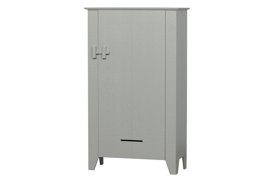 WOOOD Gus bondeskab, m. 1 lge og 3 hylder - tget lysegr fyrretr