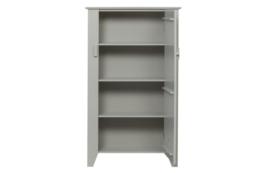 WOOOD Gus bondeskab, m. 1 lge og 3 hylder - tget lysegr fyrretr