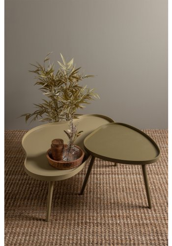 WOOOD Mae sidebord, aflangt, organisk - alpaca MDF og fyrretr (100x58)