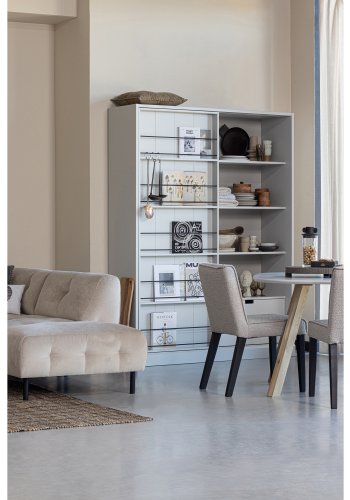 WOOOD Tablo spisebord, m. organisk form, kvadratisk - tget gr ask og natur eg (130x130)