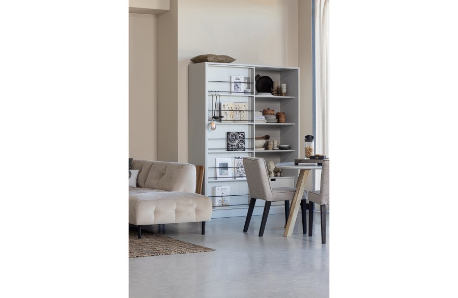 WOOOD Tablo spisebord, m. organisk form, kvadratisk - tget gr ask og natur eg (130x130)