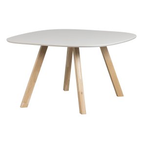 WOOOD Tablo spisebord, m. organisk form, kvadratisk - tget gr ask og natur eg (130x130)