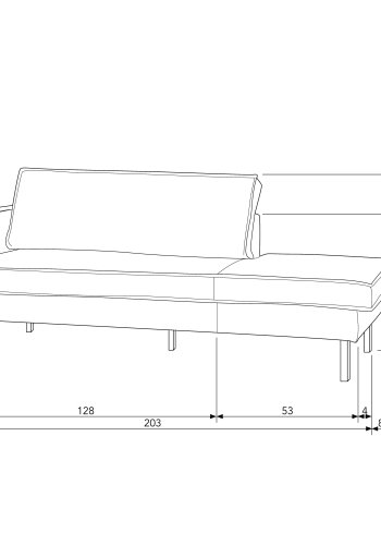 BEPUREHOME Rodeo daybed, venstre - pistacie fljl