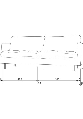 BEPUREHOME Rodeo 2,5 pers. sofa - pistacie fljl