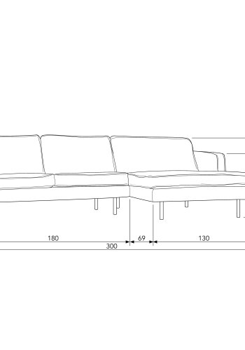 BEPUREHOME Rodeo sofa, m. hjre chaiselong - pistacie fljl