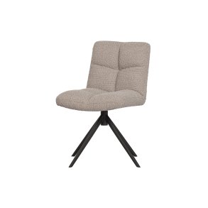WOOOD EXCLUSIVE Vinny spisebordsstol, drejelig - sand bouclé polyester og sort metal