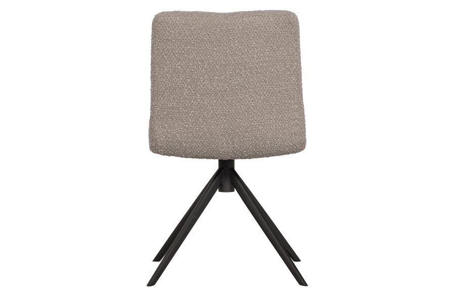 WOOOD EXCLUSIVE Vinny spisebordsstol, drejelig - sand bouclé polyester og sort metal