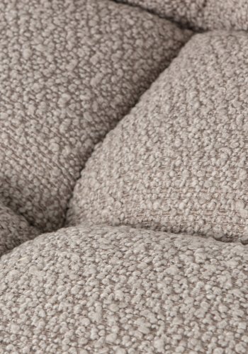 WOOOD EXCLUSIVE Vinny spisebordsstol, drejelig - sand bouclé polyester og sort metal