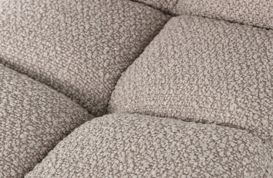 WOOOD EXCLUSIVE Vinny spisebordsstol, drejelig - sand bouclé polyester og sort metal