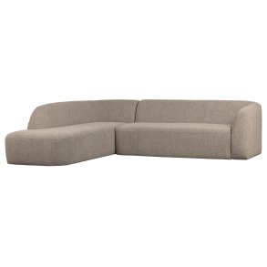 BEPUREHOME Sloping hjrnesofa, venstre - natur melange chenille polyester