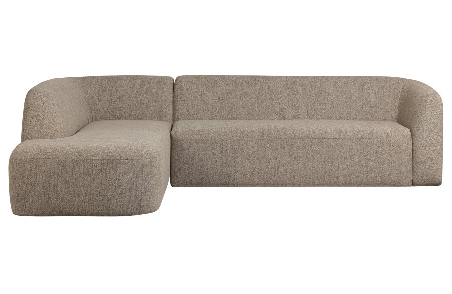 BEPUREHOME Sloping hjrnesofa, venstre - natur melange chenille polyester