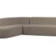BEPUREHOME Sloping hjrnesofa, venstre - lysebrun melange chenille stof