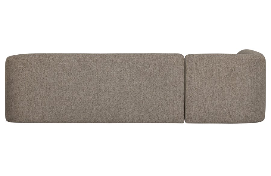 BEPUREHOME Sloping hjrnesofa, venstre - lysebrun melange chenille stof