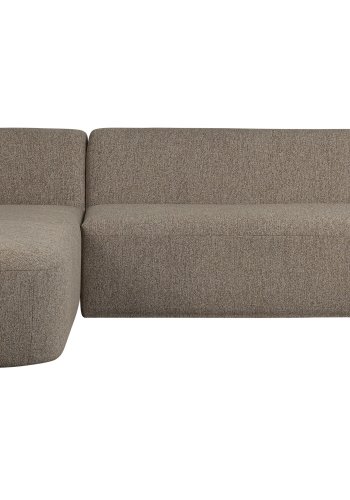 BEPUREHOME Sloping hjrnesofa, venstre - lysebrun melange chenille stof