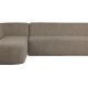 BEPUREHOME Sloping hjrnesofa, venstre - lysebrun melange chenille stof