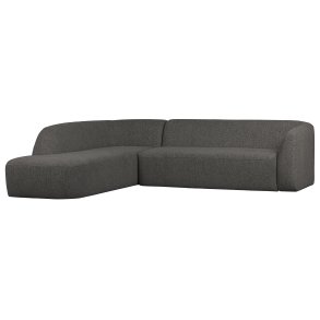 BEPUREHOME Sloping hjrnesofa, venstre - grsort melange chenille stof