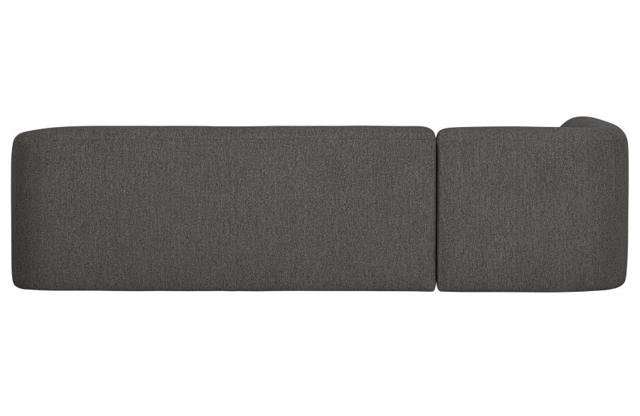 BEPUREHOME Sloping hjrnesofa, venstre - grsort melange chenille stof