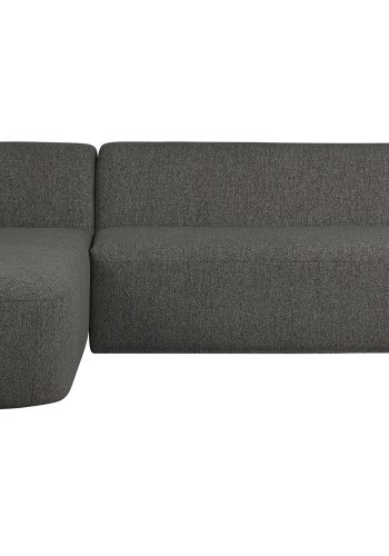 BEPUREHOME Sloping hjrnesofa, venstre - grsort melange chenille stof