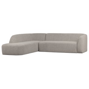BEPUREHOME Sloping hjrnesofa, venstre - offwhite melange chenille stof