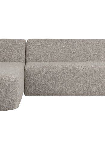 BEPUREHOME Sloping hjrnesofa, venstre - offwhite melange chenille stof