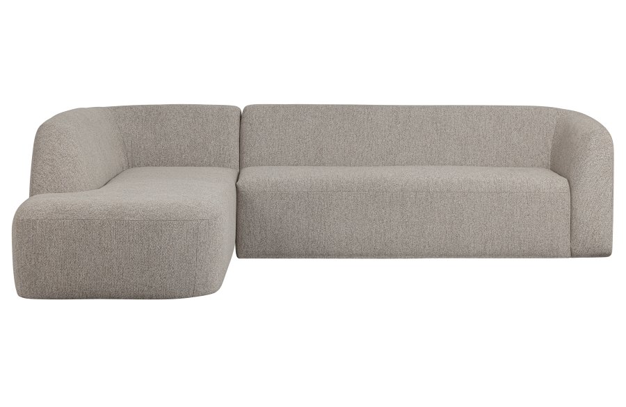 BEPUREHOME Sloping hjrnesofa, venstre - offwhite melange chenille stof