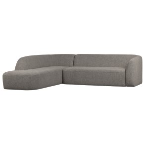 BEPUREHOME Sloping hjrnesofa, venstre - gr melange chenille stof