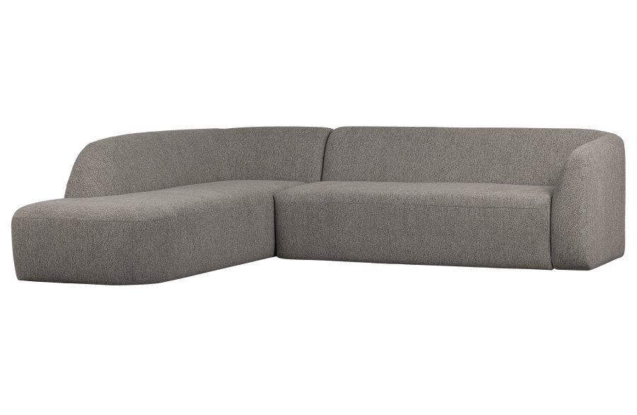 BEPUREHOME Sloping hjrnesofa, venstre - gr melange chenille stof