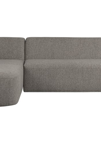 BEPUREHOME Sloping hjrnesofa, venstre - gr melange chenille stof