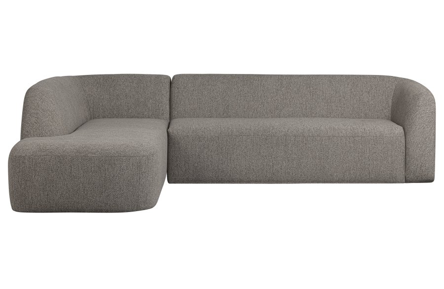 BEPUREHOME Sloping hjrnesofa, venstre - gr melange chenille stof