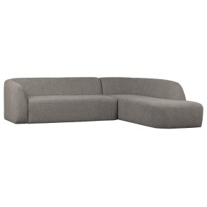 BEPUREHOME Sloping hjrnesofa, hjre - gr melange chenille polyester