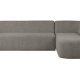 BEPUREHOME Sloping hjrnesofa, hjre - gr melange chenille polyester
