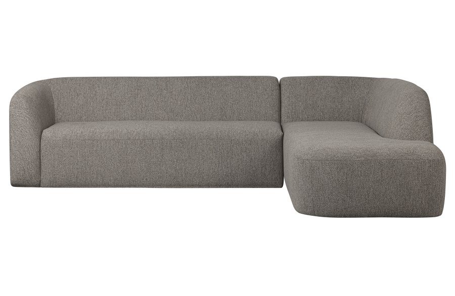BEPUREHOME Sloping hjrnesofa, hjre - gr melange chenille polyester