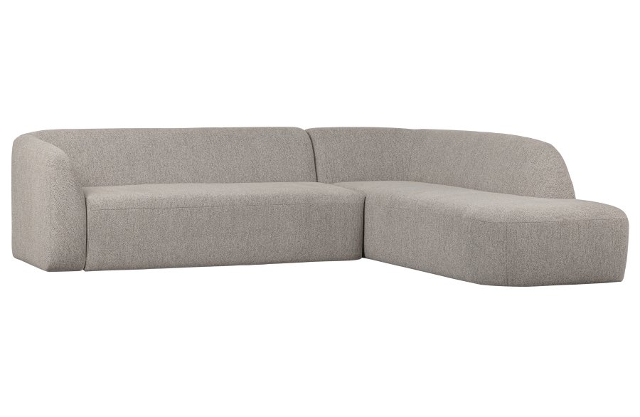 BEPUREHOME Sloping sofa - Creme, Stof (polyester)
