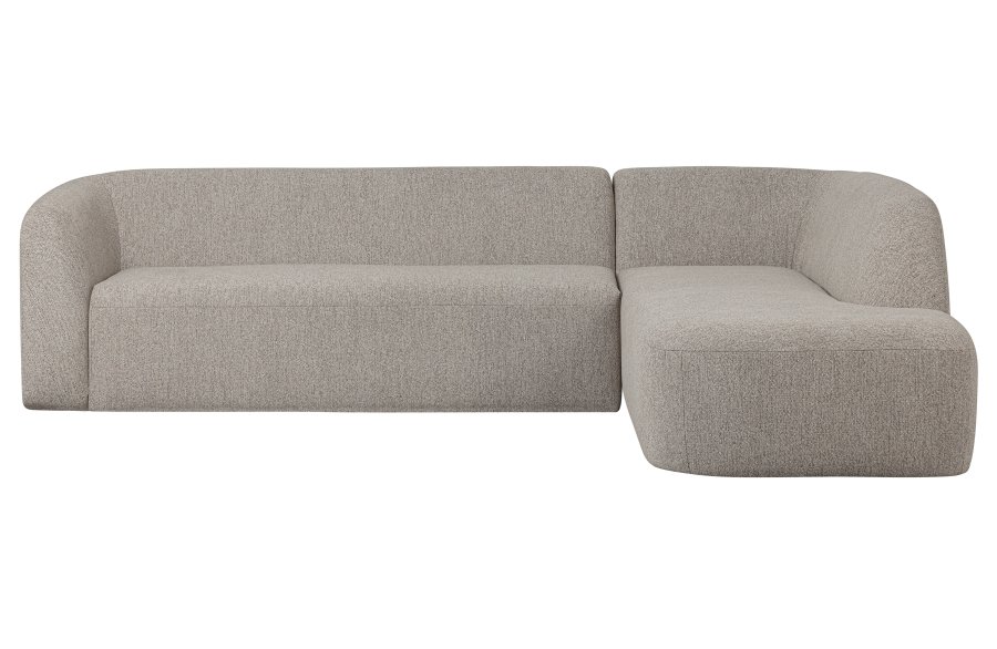 BEPUREHOME Sloping sofa - Creme, Stof (polyester)