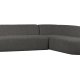 BEPUREHOME Sloping hjrnesofa, hjre - grsort melange chenille polyester