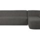 BEPUREHOME Sloping hjrnesofa, hjre - grsort melange chenille polyester